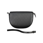 Black Calvin Klein polyurethane women's shoulder bag with sleek design and adjustable strap, perfect for stylish everyday use.