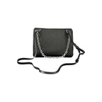 Black Calvin Klein polyester handbag for women with sleek design and top handles, showcasing a stylish and functional accessory.