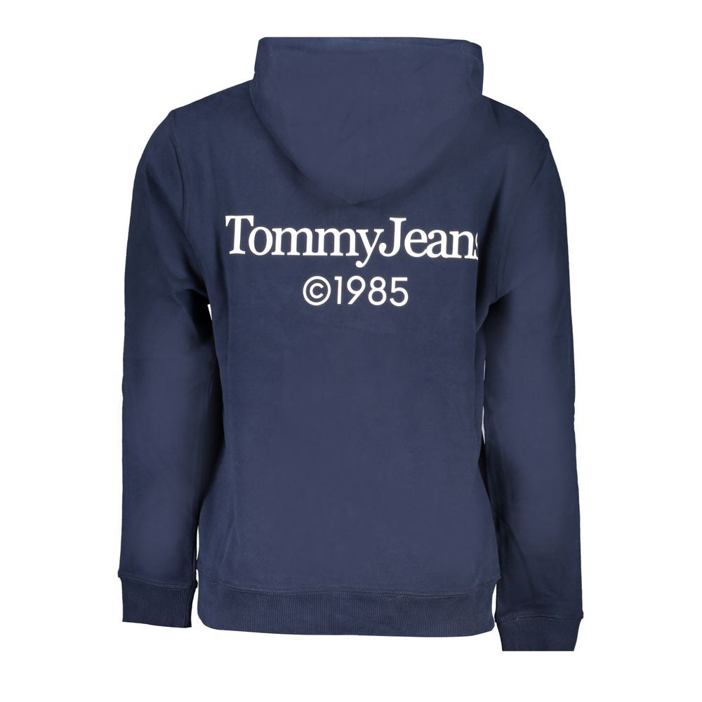 Blue cotton men's sweatshirt by Tommy Hilfiger, featuring a classic crewneck design and brand logo on the chest.