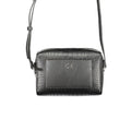 Black Calvin Klein polyester shoulder bag for women with adjustable strap and minimalist design, suitable for everyday use.
