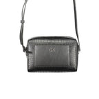 Black Calvin Klein polyester shoulder bag for women with adjustable strap and minimalist design, suitable for everyday use.