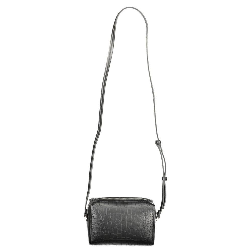 Calvin Klein black polyester women’s shoulder bag with sleek design and adjustable strap, perfect for everyday use.