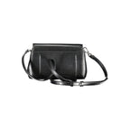 Black Calvin Klein women's handbag made of polyester, featuring sleek design and spacious interior for everyday use.