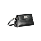 Black Calvin Klein women's handbag made of polyester, featuring a sleek design and practical handles.