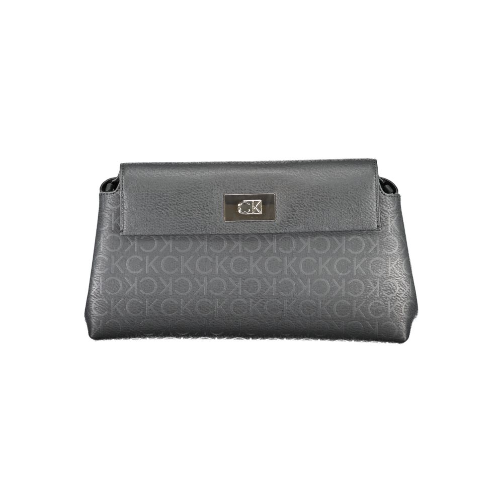 Calvin Klein black polyester women's shoulder bag with sleek design and adjustable strap, perfect for casual and everyday use.