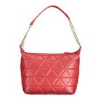 Mario Valentino Rosso polyurethane women's bag with sleek design and top handle, featuring a vibrant red color and stylish hardware.