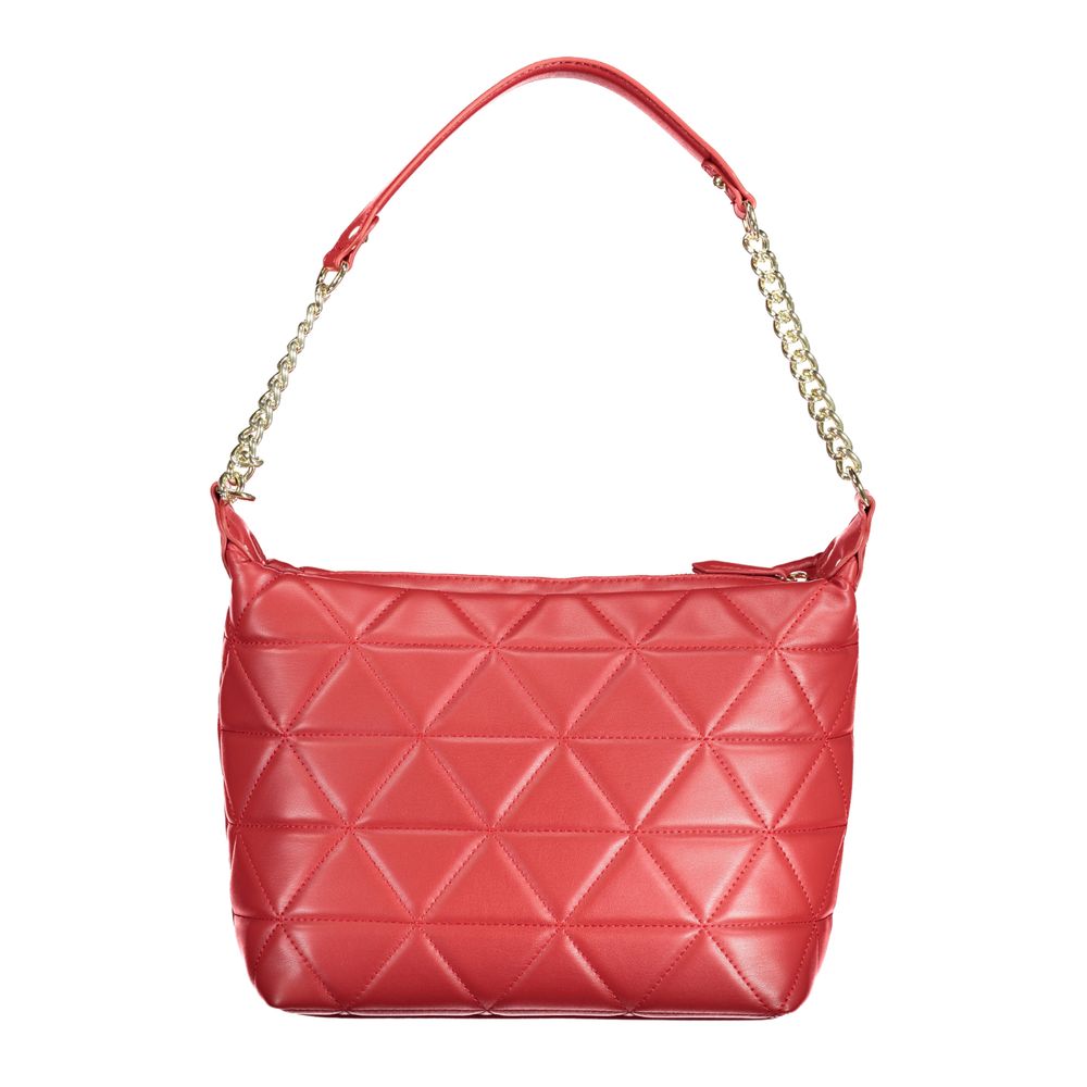 Mario Valentino Rosso polyurethane women's bag with sleek design and top handle, featuring a vibrant red color and stylish hardware.