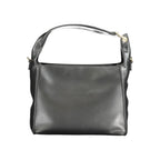Mario Valentino Nero women's polyurethane bag with sleek design and silver hardware, stylish accessory for everyday use.