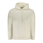 Calvin Klein white cotton men's sweatshirt with crew neck and long sleeves, casual style, shown on a plain background.