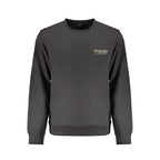 Black cotton men's sweatshirt by Wrangler with a crew neck and long sleeves, displayed flat on a neutral background.