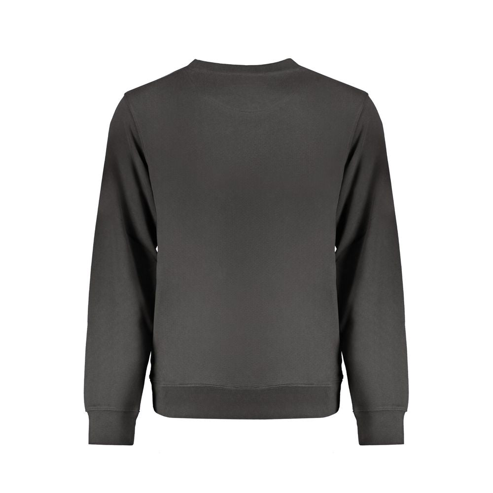 Wrangler black cotton men's sweatshirt with a crew neck and long sleeves, casual fit, and soft fabric.