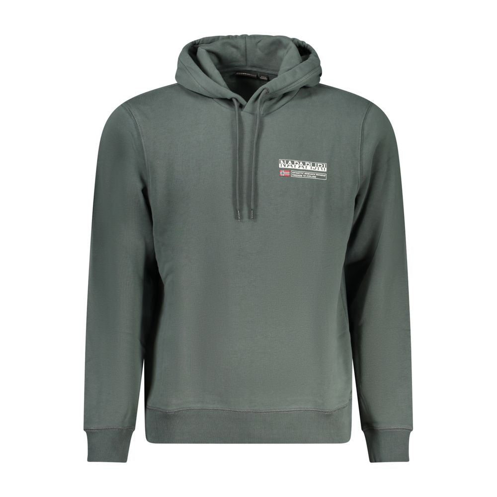 Men's Napapijri Verde cotton sweatshirt with a relaxed fit and logo detail, casual wear for comfortable everyday style.
