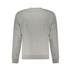 Gray Napapijri cotton men's sweatshirt with crew neckline and relaxed fit, displayed on a plain background.