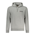 Gray cotton men's sweater by Napapijri, featuring a classic crewneck design and a comfortable fit.
