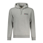 Gray cotton men's sweater by Napapijri, featuring a classic crewneck design and a comfortable fit.