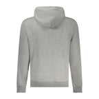 Gray Napapijri cotton men's sweater with a crew neck and relaxed fit, featuring subtle branding details.