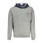 Gray Guess Jeans men's cotton sweatshirt with a crew neck and relaxed fit, ideal for casual wear.