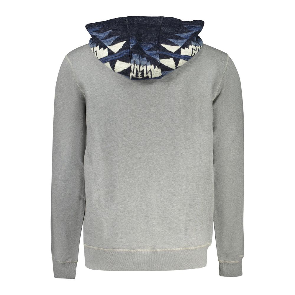 Guess Jeans men's gray cotton sweatshirt with crew neck and long sleeves, casual and comfortable for everyday wear.