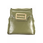 Mario Valentino green polyurethane women's backpack with adjustable straps and front pocket, stylish and functional accessory.