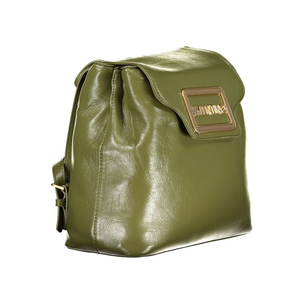 Mario Valentino green polyurethane women's backpack with adjustable straps and gold-tone hardware, stylish and functional for everyday use.