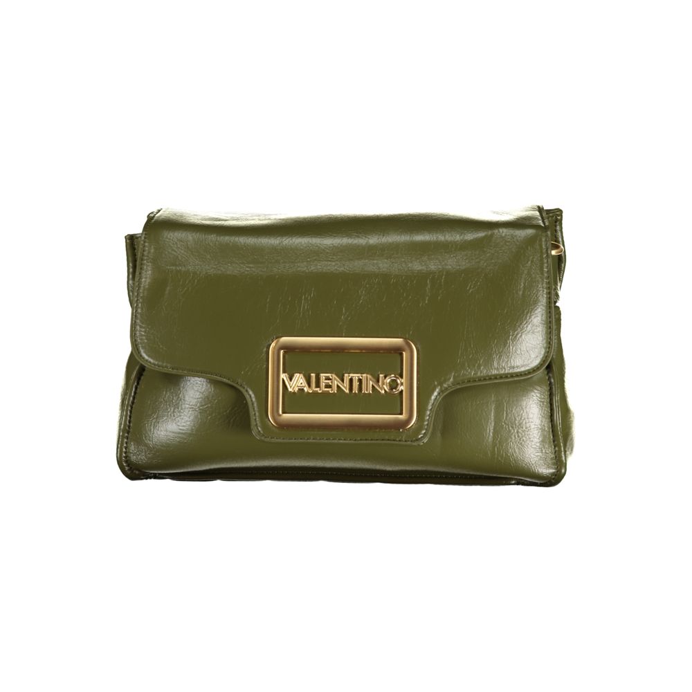 Mario Valentino Verde polyurethane women's bag with adjustable strap, featuring a sleek design and modern style.