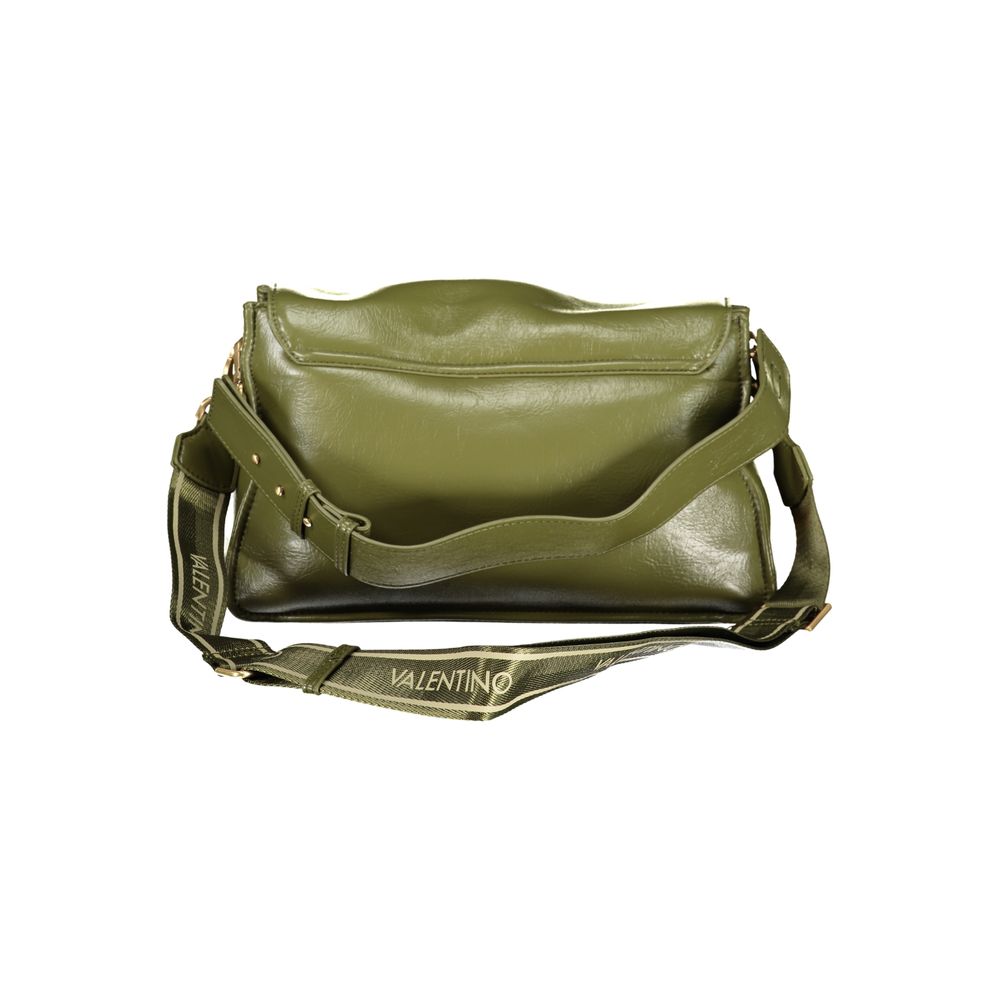 Mario Valentino Verde polyurethane women's bag with adjustable strap, featuring a sleek design and spacious interior.