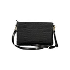 Mario Valentino Nero women's polyurethane bag with sleek design and top handle, featuring subtle branding and elegant style.