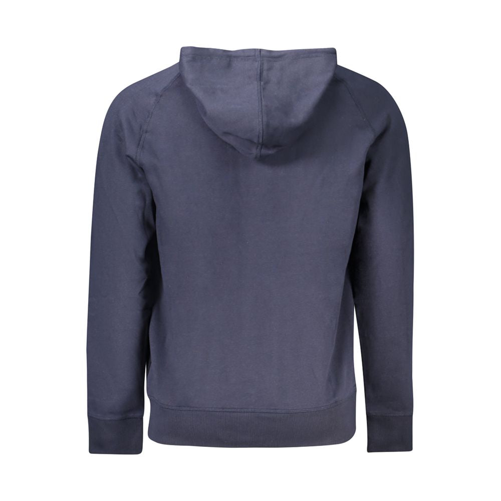 Timberland blue cotton men's sweatshirt with crew neck and long sleeves, casual athletic style.