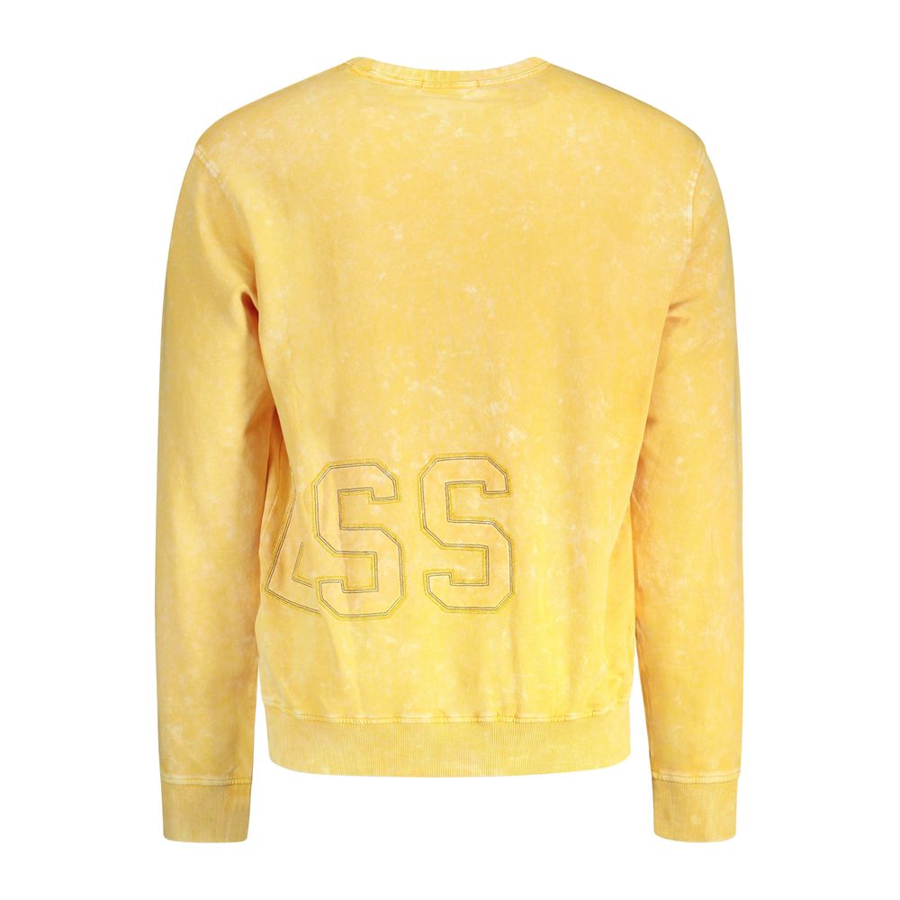 Yellow cotton men's sweatshirt from Guess Jeans featuring a comfortable fit and casual style.