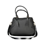 Black polyurethane women's bag by Mario Valentino featuring a sleek design and stylish shoulder strap.
