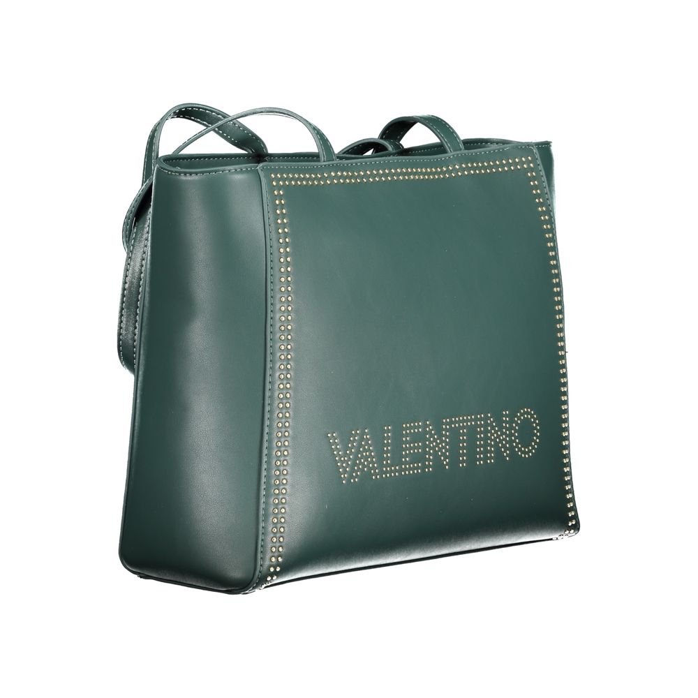 Mario Valentino Verde polyurethane women's bag with sleek design and sturdy handles, stylish accessory for daily use.