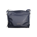 Mario Valentino blue poliuretano women's shoulder bag with handle, featuring a sleek design and modern style.