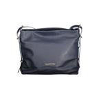 Mario Valentino blue poliuretano women's shoulder bag with handle, featuring a sleek design and modern style.
