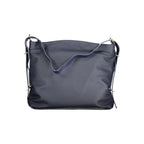 Mario Valentino blue polyurethane women's shoulder bag with handle, featuring a sleek design and spacious interior.