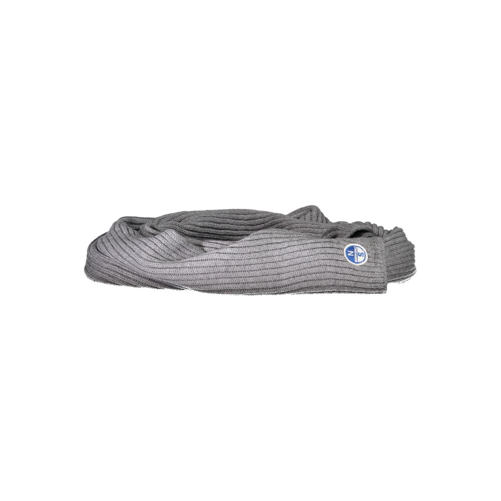 North Sails Grigio cotton men's scarf displayed flat, showcasing its soft fabric and stylish design.