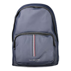 Tommy Hilfiger blue polyurethane men's backpack with multiple compartments and adjustable straps, stylish and functional.