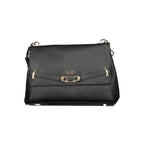 Black Guess Jeans women's handbag made of polyurethane, featuring a sleek design and stylish hardware.