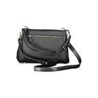 Guess Jeans black polyurethane women's handbag with sleek design and silver-tone hardware, featuring top handles and a zip closure.