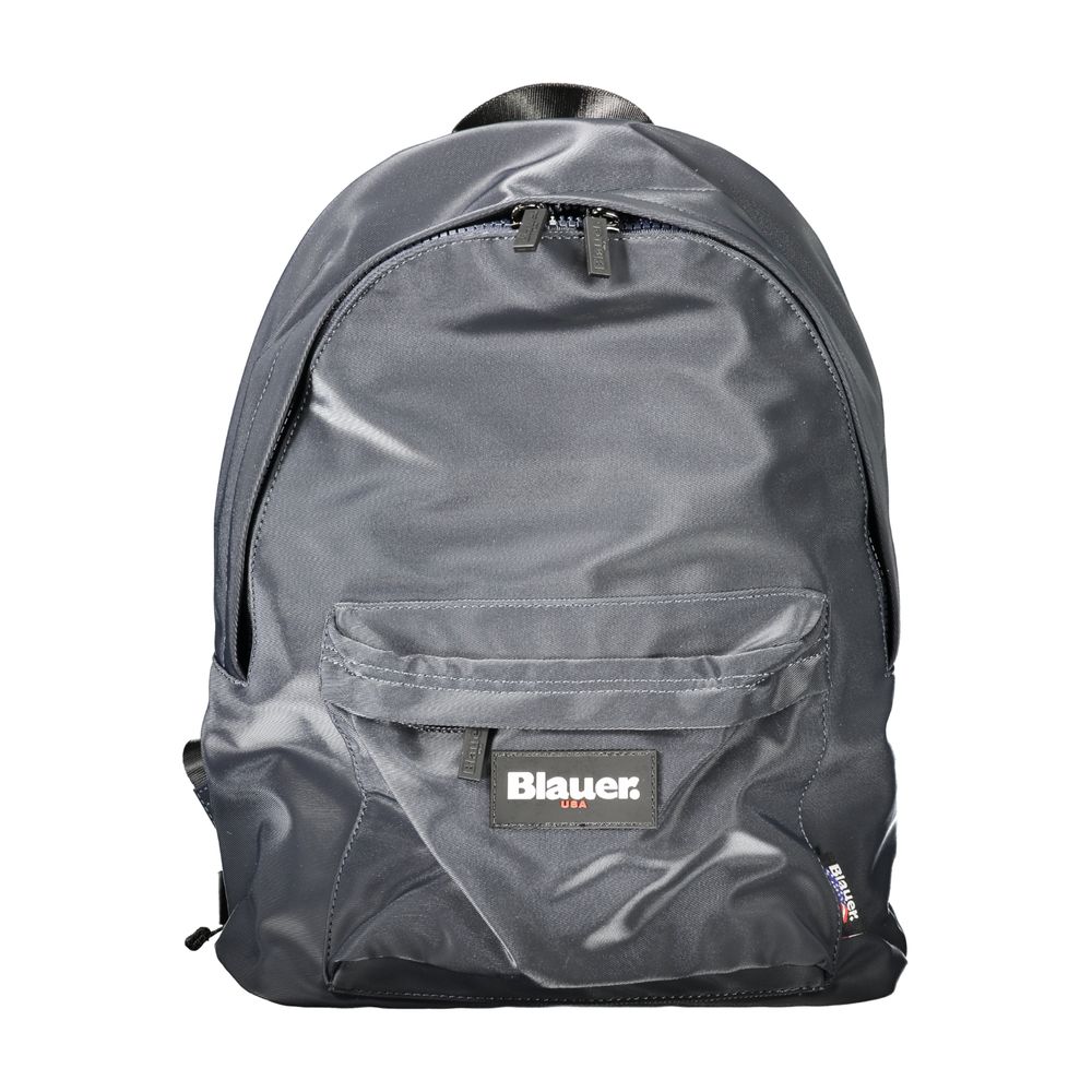 Blauer blue polyester men's backpack with multiple compartments and padded shoulder straps, designed for durability and comfort.
