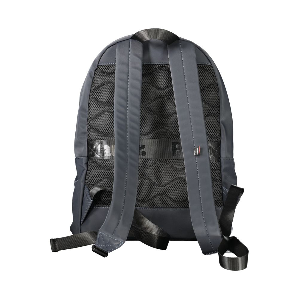 Blue polyester men's backpack by Blauer, featuring multiple compartments and adjustable straps for everyday use.
