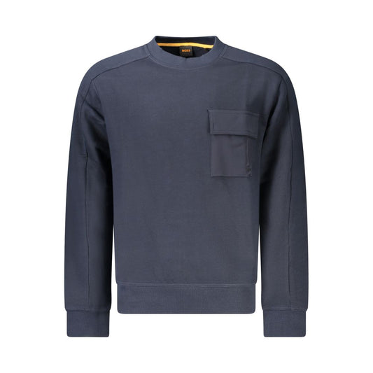 Hugo Boss Blue Cotton Sweater Hugo Boss