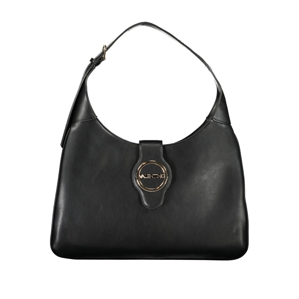 Mario Valentino Nero polyurethane women's bag with sleek design and top handles, perfect for stylish everyday use.