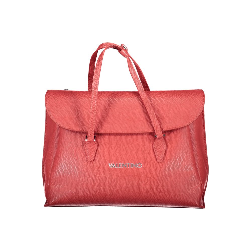 Red polyurethane women's bag by Mario Valentino with stylish design and top handles, perfect for casual or elegant outfits.