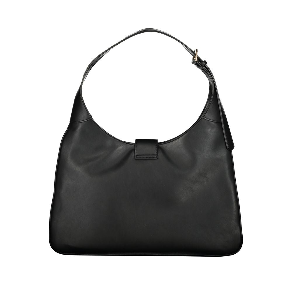 Mario Valentino Nero polyurethane women's bag with sleek design, featuring a top handle and minimalist style.