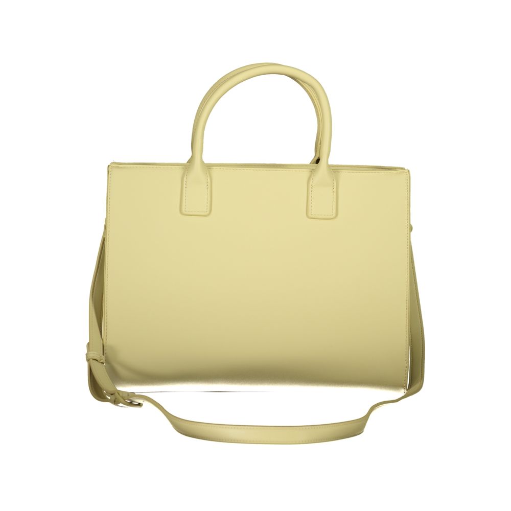 Mario Valentino Verde polyurethane women's bag with sleek design, featuring smooth texture and stylish handles.