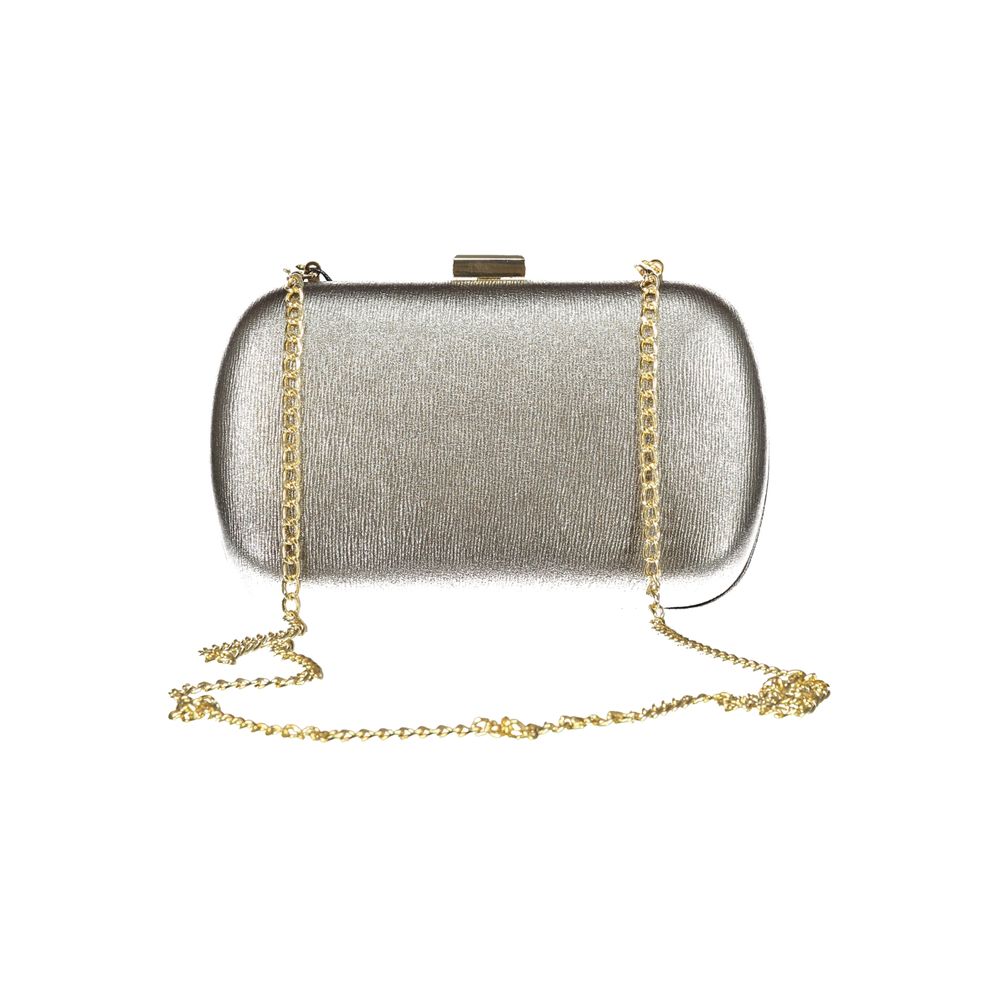 Mario Valentino silver polyurethane women's bag with sleek design and silver hardware, showcasing a stylish and versatile accessory.