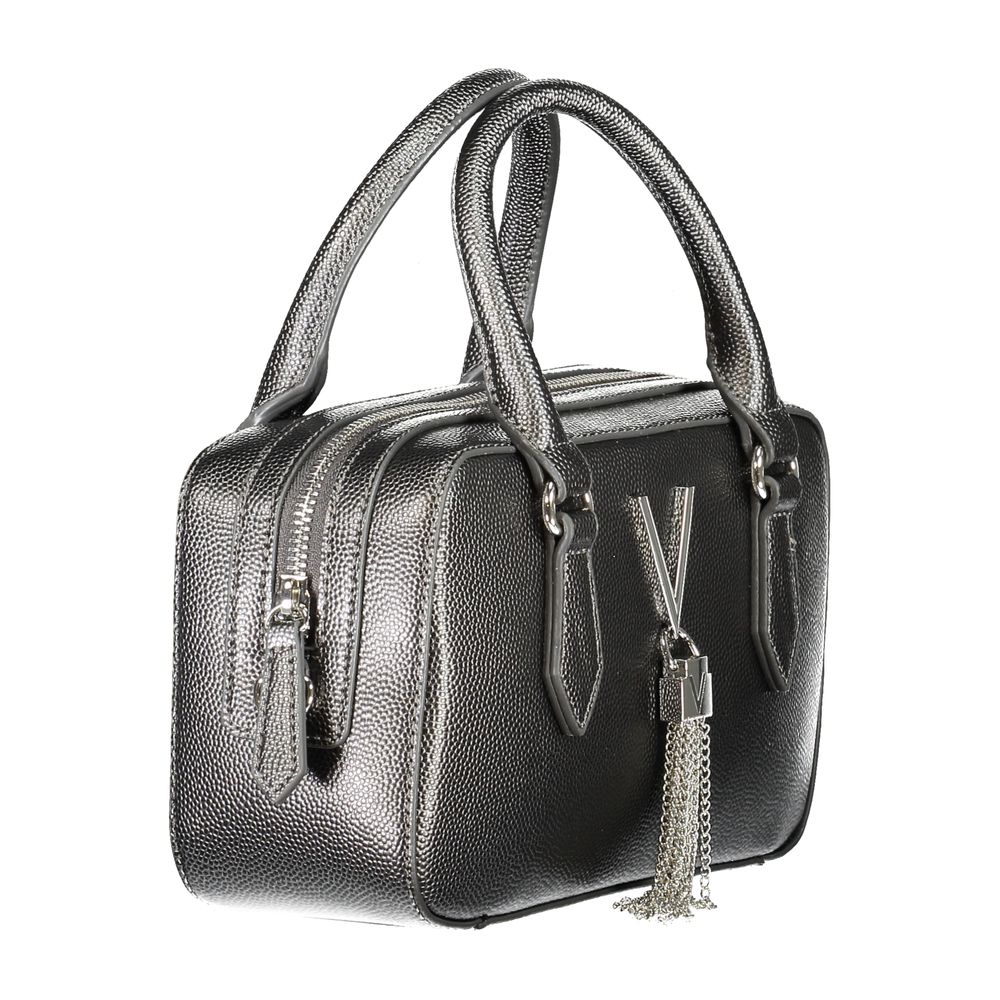 Mario Valentino Argento polyurethane women's bag with sleek silver finish and stylish design, featuring a top handle and zipper closure.