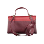 Mario Valentino Rosso polyurethane women's bag with sleek design and top handle, featuring a vibrant red color and elegant style.