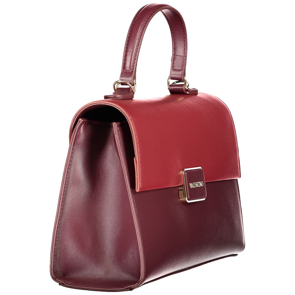 Mario Valentino Rosso women's polyurethane bag with sleek design and top handle, featuring a vibrant red color and stylish detailing.