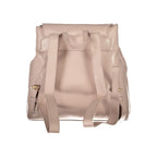 Mario Valentino Rosa polyurethane women's backpack with adjustable straps, featuring a sleek design and spacious interior.
